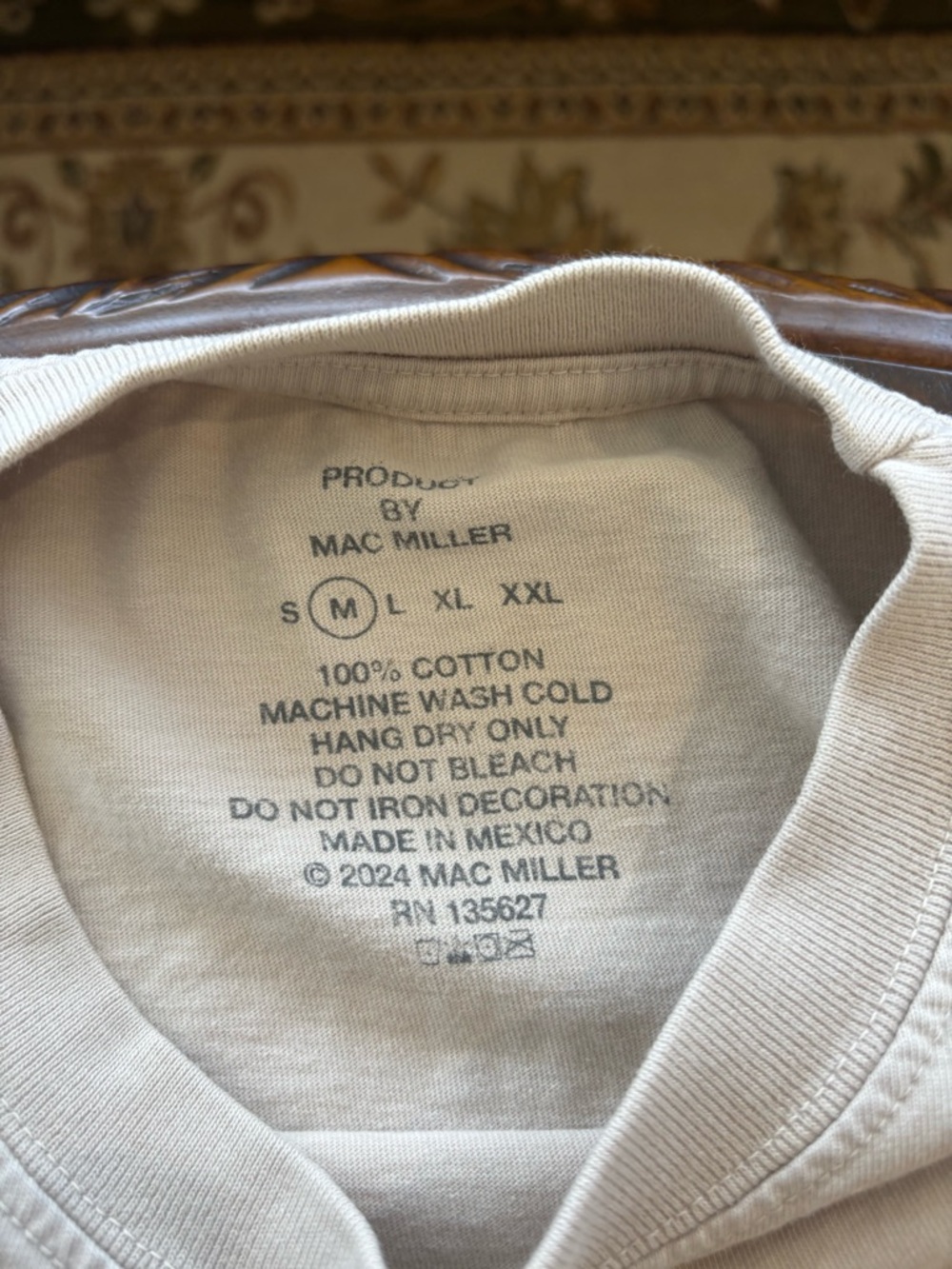 Rapper Mac Miller Thank You Long Sleeve white shirt Size Medium - Picture 3 of 7